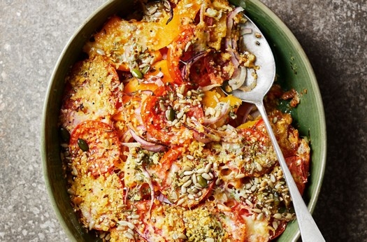 Butternut, tomato & gruyère gratin