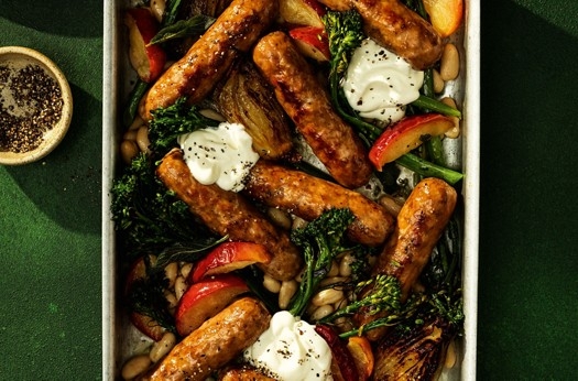 Sausage & bean traybake with tenderstem