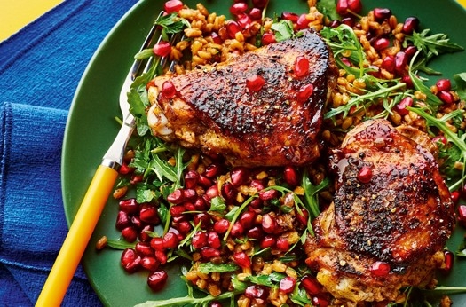 Sticky pomegranate chicken
