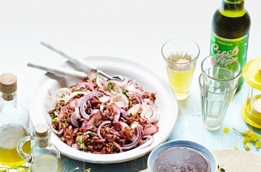 Ruby red rice salad