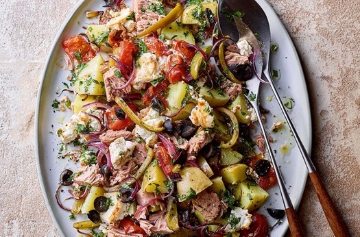 Hot tuna, greek feta & potato salad