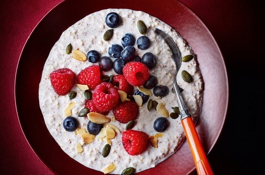 Cherry kefir overnight oats