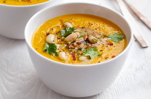 Spiced cannellini and lentil soup