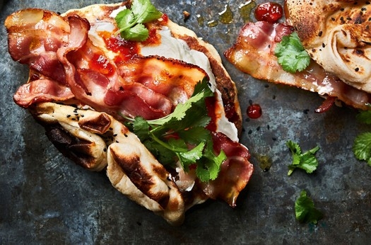 Bacon naan sandwich