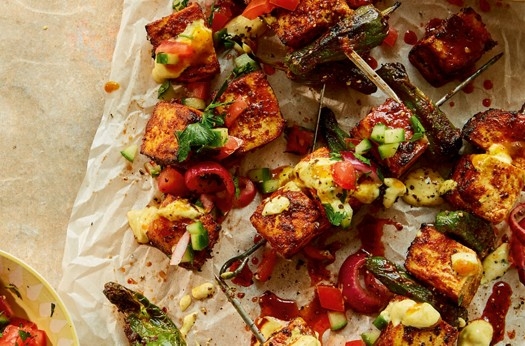 Shawarma spiced tofu & padrón pepper skewers