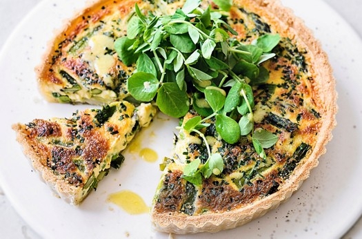 Pea & asparagus tart