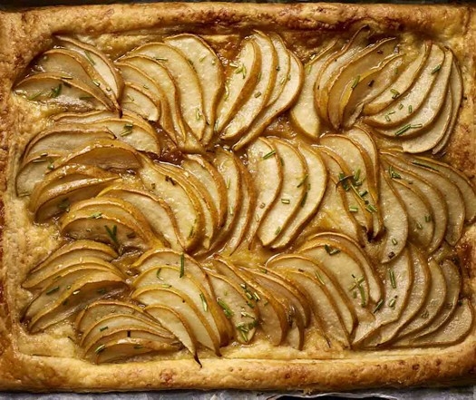 Rosemary & pear tart