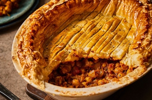 Masala chickpea pie