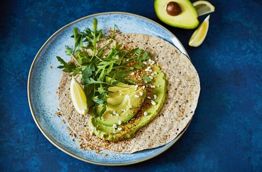 Avocado houmous & dukkah flatbreads