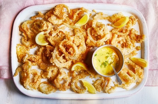Fried buttermilk fennel with preserved lemon mayo