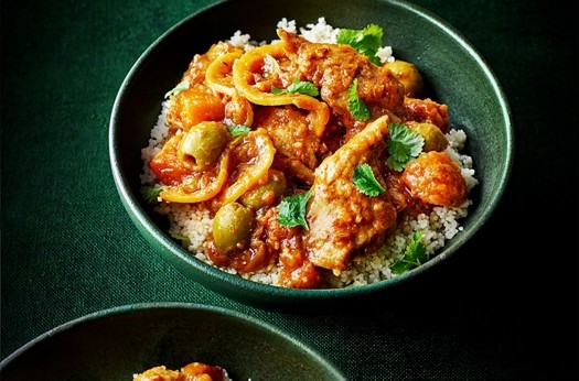 Plant-based chick'n & squash tagine