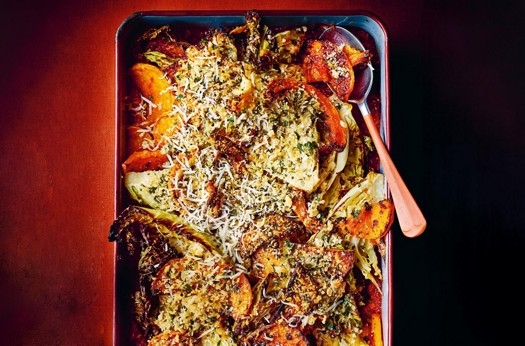 Cheesy crusted squash