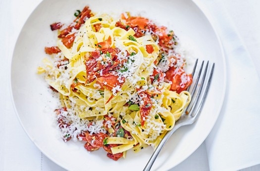 Pappardelle with pancetta & sauce vierge