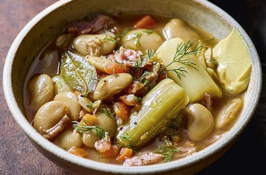 Butterbean, leek & ham hock stew