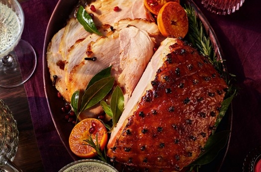 Smoked paprika and maple glazed ham