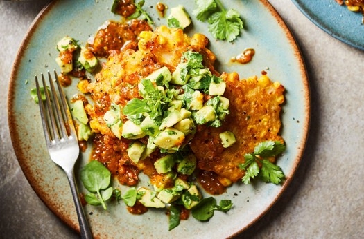 Sweetcorn fritters with chipotle sauce
