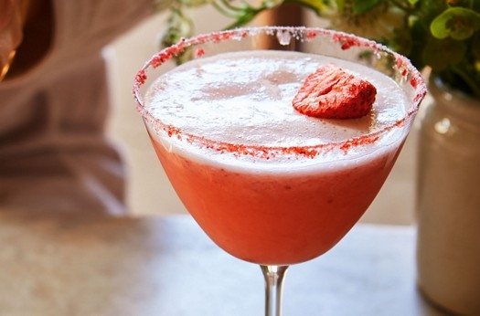Strawberry sherbert cocktails