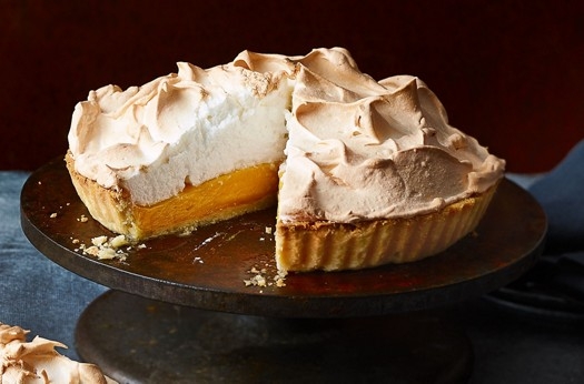 Passion fruit and lemon meringue pie