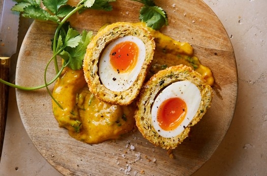 Coronation chicken scotch eggs