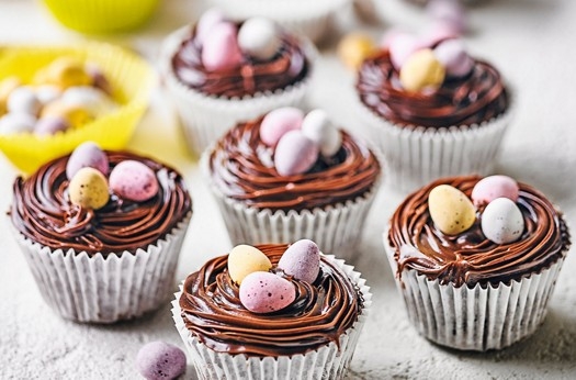 Easter nest chocolate cupcakes