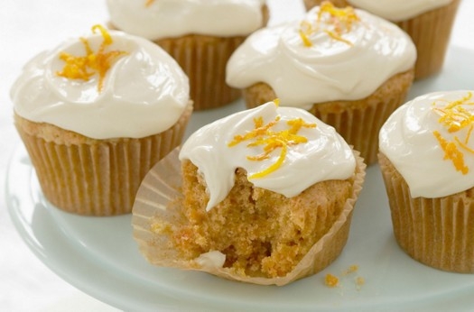 Carrot cupcakes with orange zest