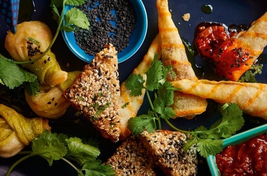 Vegan platter with xo dipping sauce