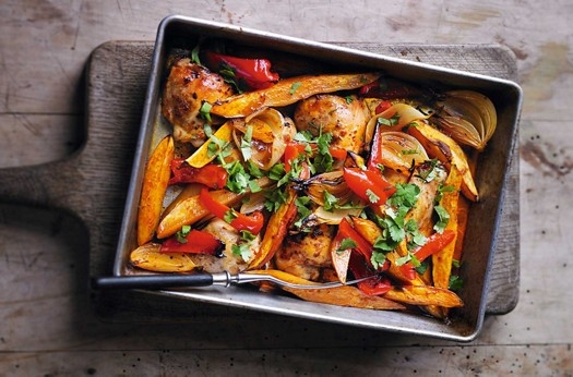 Chipotle chicken & sweet potato roast