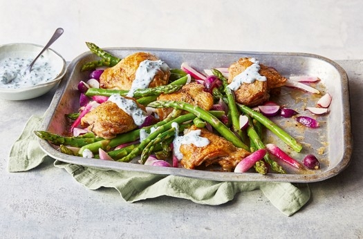 Spring chicken & asparagus bake