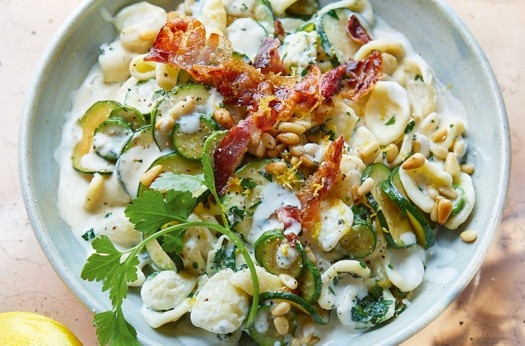 Courgette, lemon & goat’s cheese orecchiette