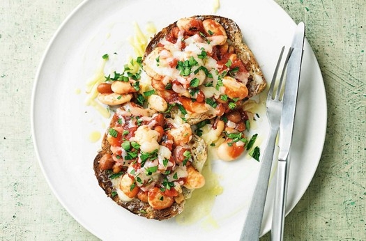 Posh beans with cheese on toast