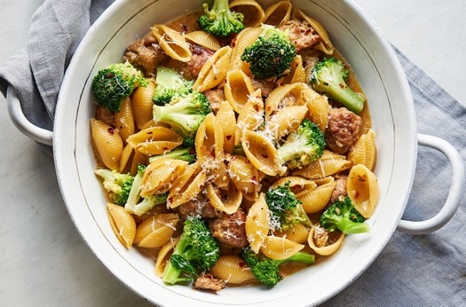 Sausage and broccoli one-pan pasta