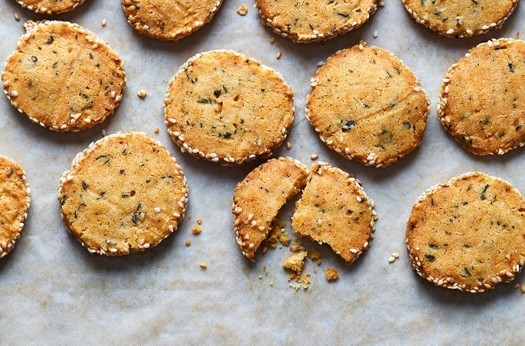 Cheesy sage & sesame biscuits