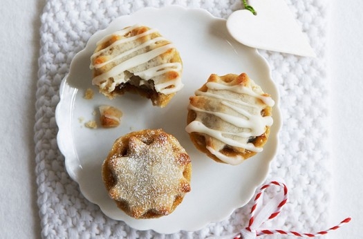 Marzipan topped mini mince pies