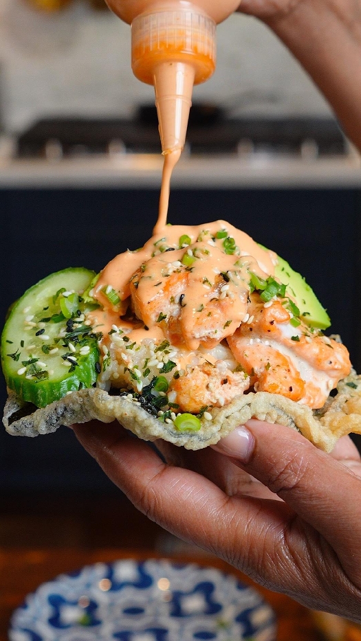 Sushi bake tostadas
