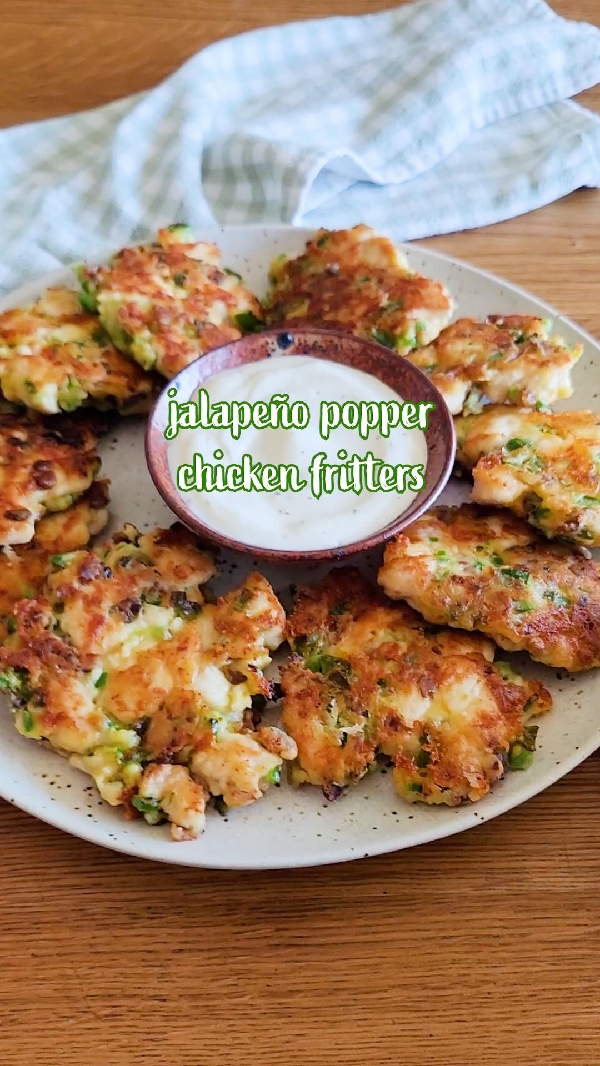 Jalapeño popper chicken fritters