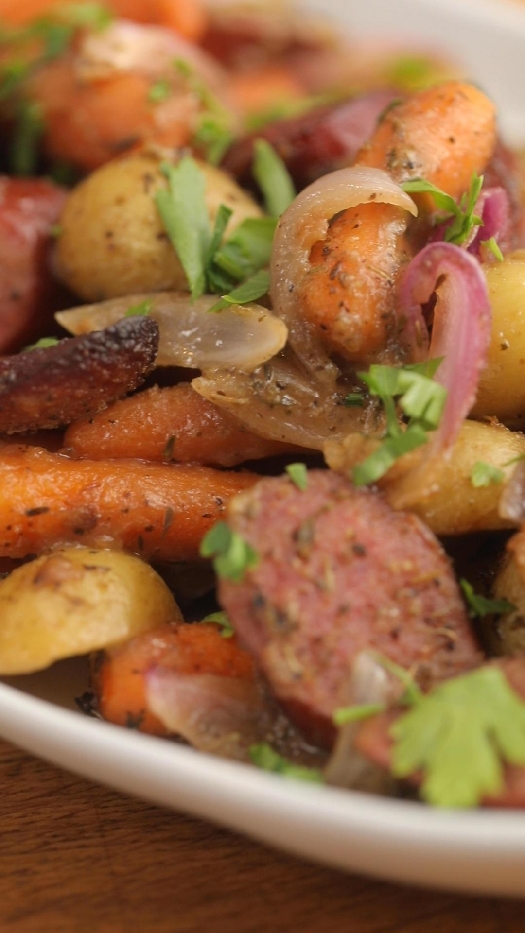 Sausage & potato one-pan bake