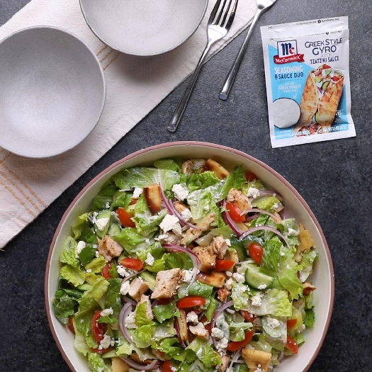 Chicken gyro fattoush salad