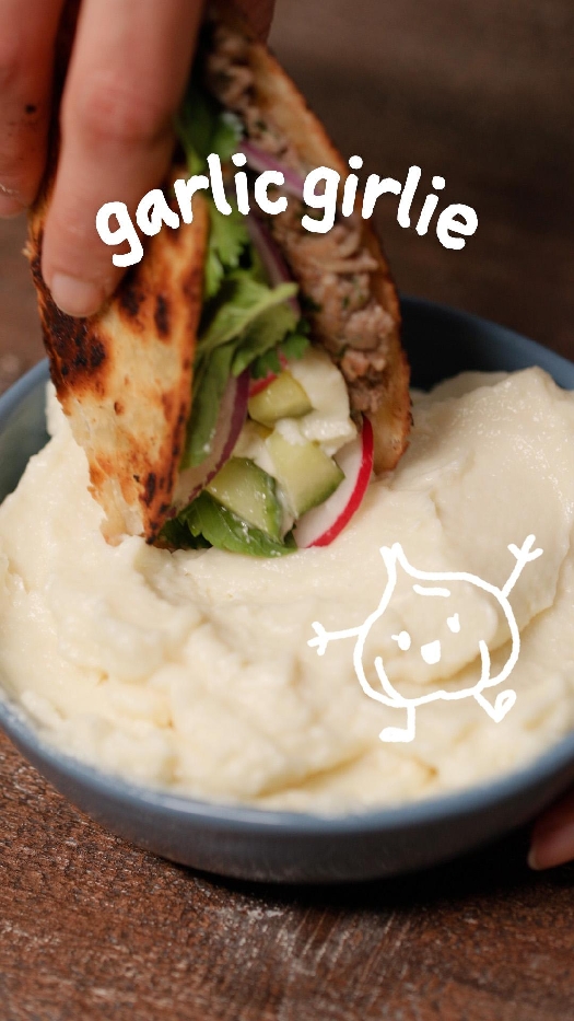 Smashed kefta tacos with 50 garlic clove toum