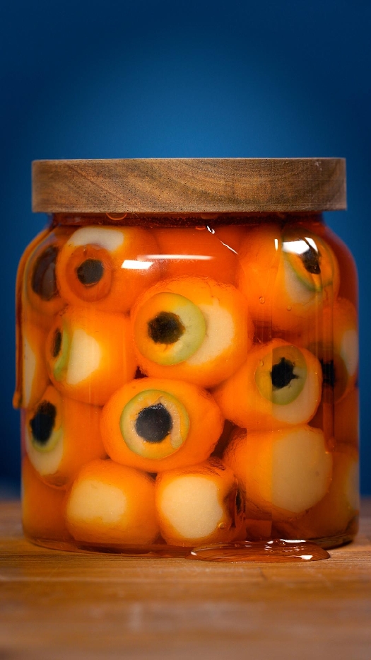 Halloween potato eyeballs