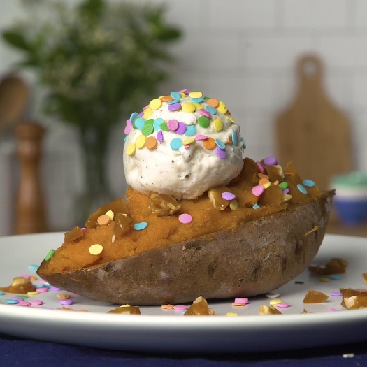 Jacket potato: the psi (peanut sprinkle ice cream)
