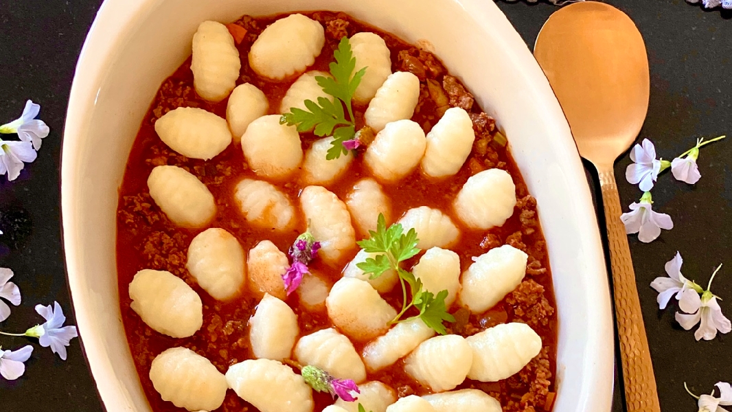 Gnocchi in a bolognese sauce