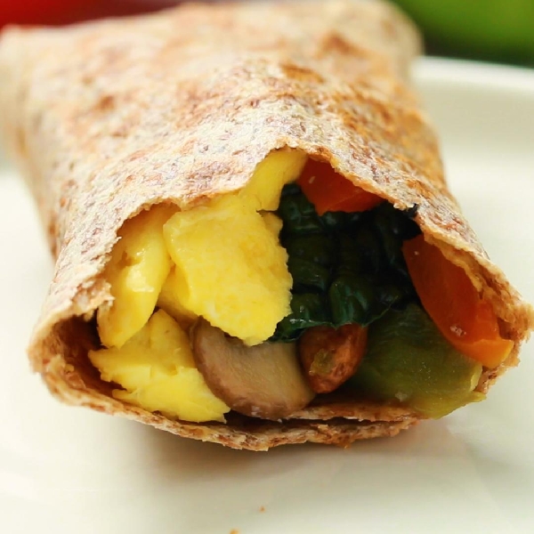 Freezer-prep veggie breakfast burritos