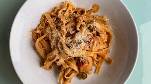 Creamy beef pasta shells