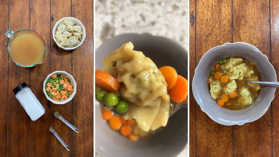 15-minute chicken noodle wonton soup