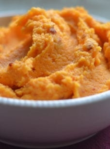 Chipotle cheddar mashed sweet potatoes