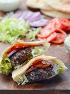 Greek-style lamb burgers