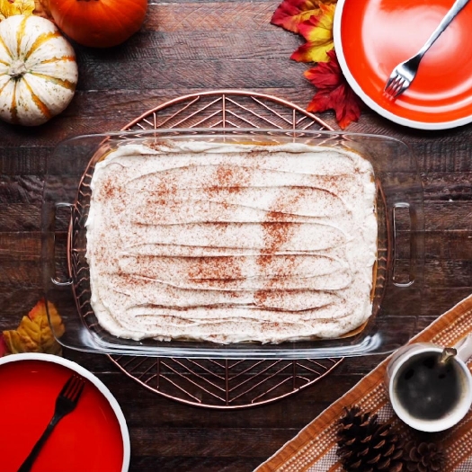Pumpkin spice poke cake