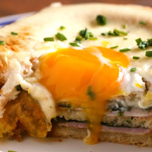 Egg-in-hole layered breakfast bake