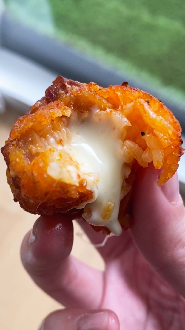 Air fryer crispy kimchi fried rice balls