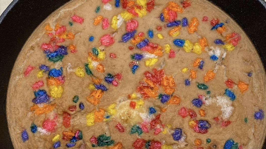 Birthday cake baked oats